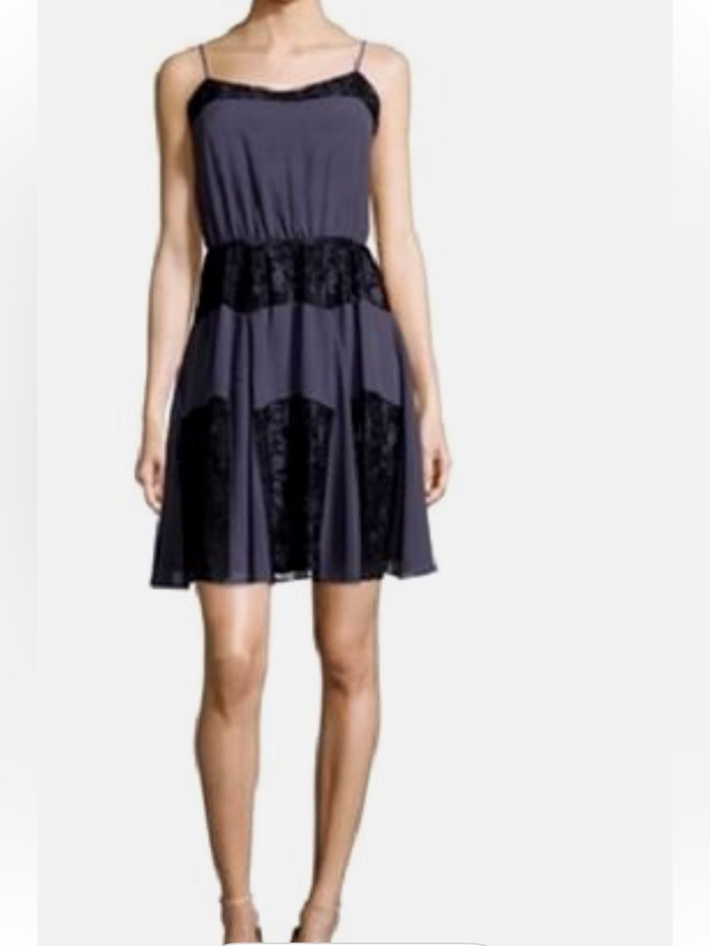 BCBGeneration Purple and Black Lace Mini Dress Sz S